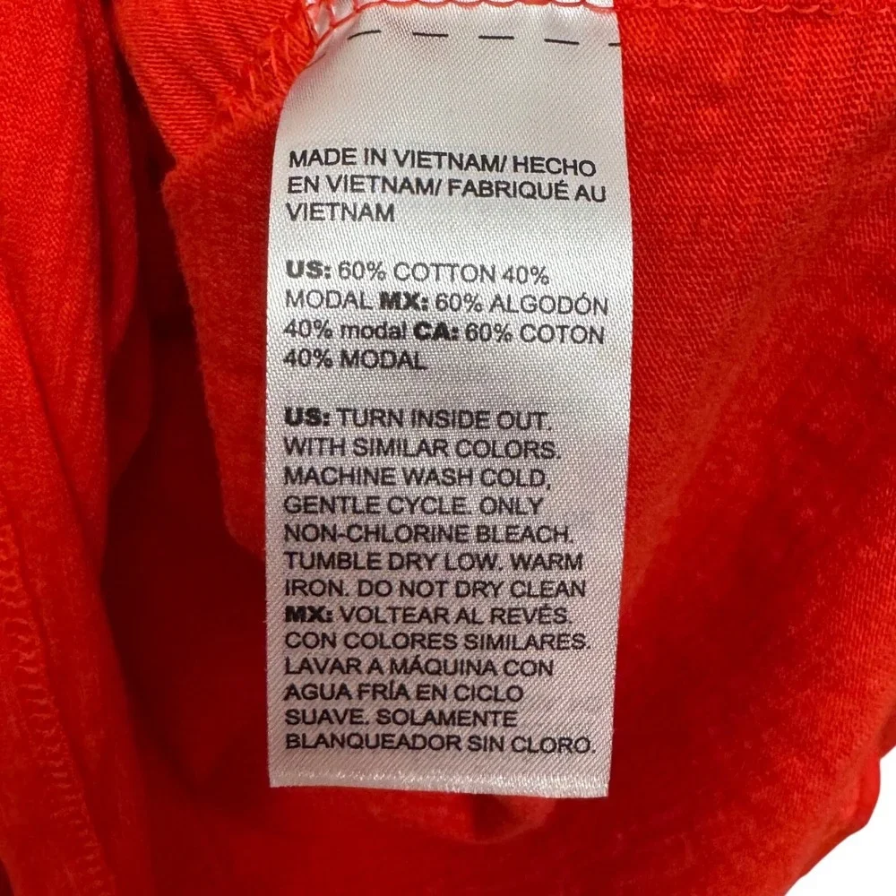 Chicos Womens Top 3/4 Sleeve Button Back Orange Red Cotton‎ Blend Size M - Picture 5 of 8